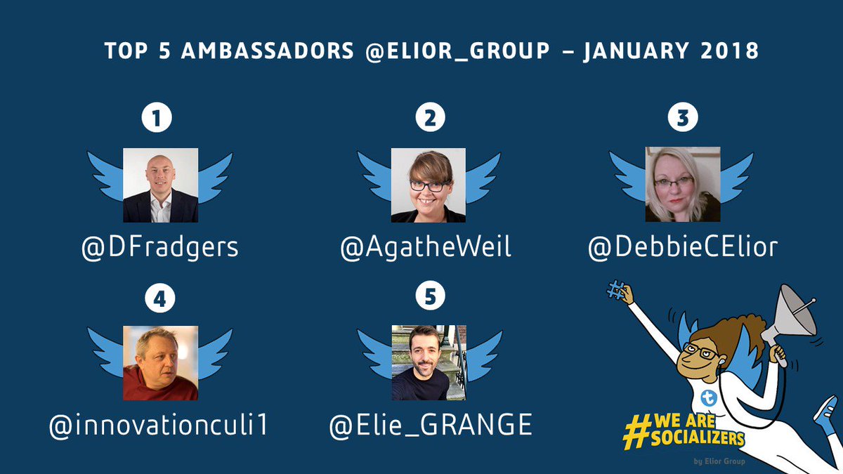 Congrats to our <a href="/Elior_Group/">Elior Group</a> top ambassadors for the month of January, ranked by engagement! 👏🏆 #WeAreSocializers #Digital #Twitter