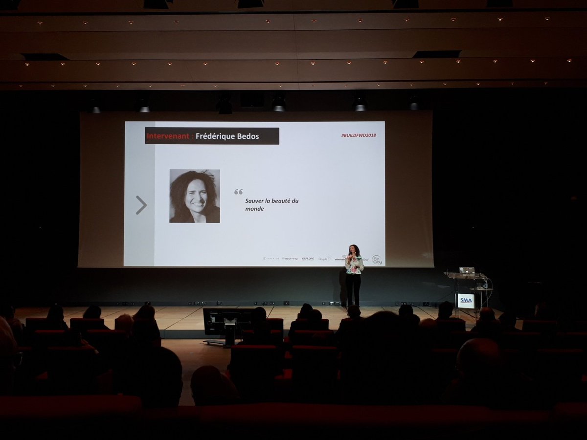 DeepkiSAS's tweet photo. Troisième intervention de @FrederiqueBedos sur le thème " Sauver la beauté du monde " #buildfwd2018 https://t.co/hmFzZCFpPm