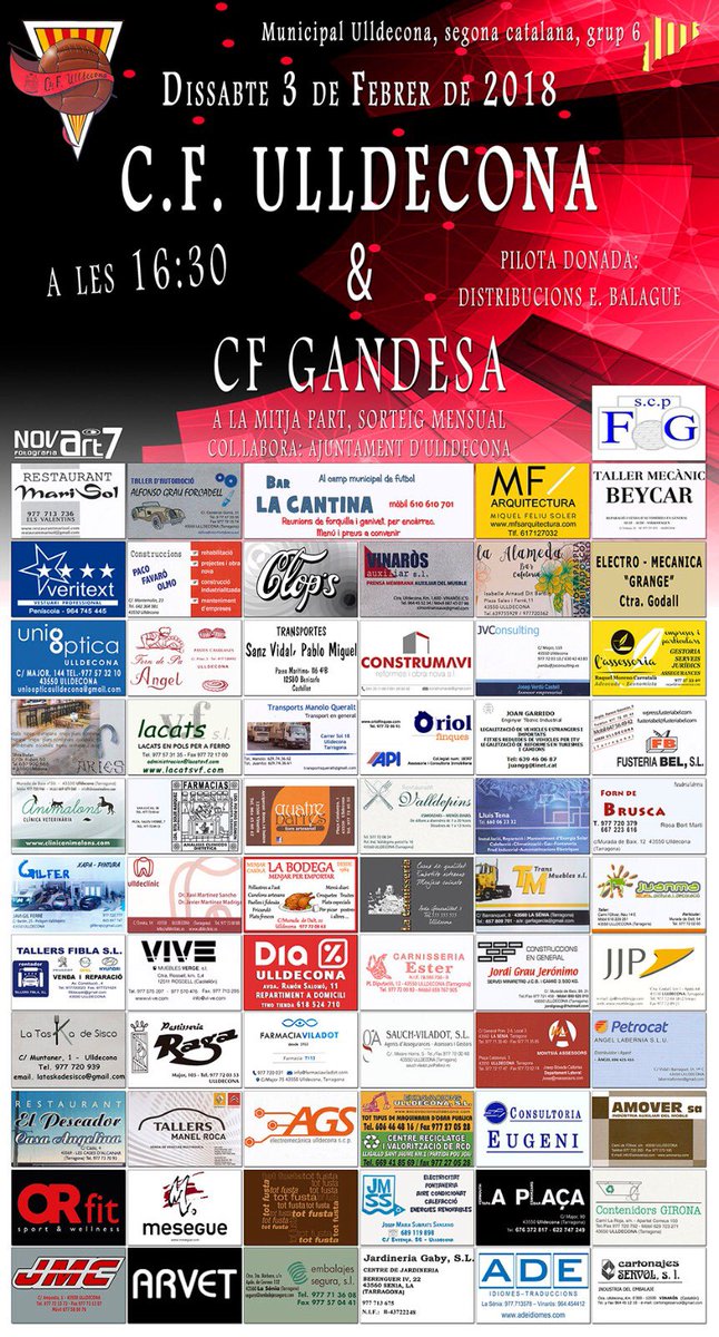 Dissabte ens retrobem al municipal en el partit de lliga corresponent a la 20a jornada. Us esperem per seguir sumant!!! Junts és més fàcil!