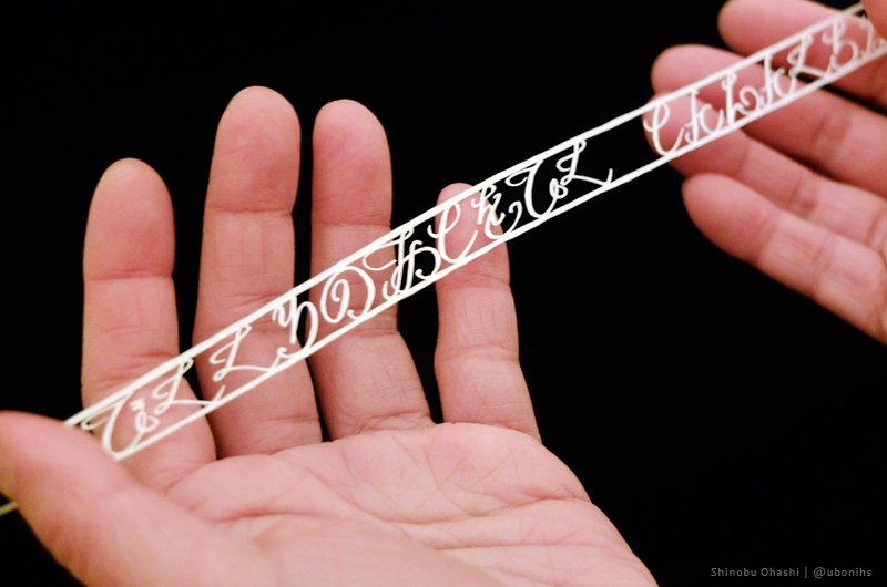 切り絵作家 大橋 忍 Auf Twitter ながまきさん Sigurepunch008 のフォントをお借りして かぱかなペーパーリボン 切り絵 切り絵文字