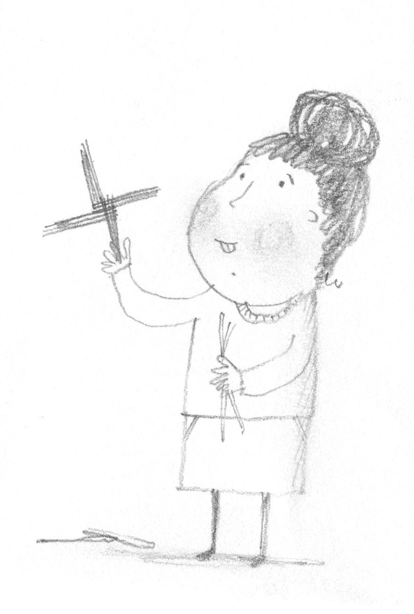 CarolCrimminsHQ's tweet image. Today in schools all over Ireland children will be making Saint Brigid's crosses...
#StBrigidsDay #LaFheileBride #FirstofFebruary #SpringHasCome #illustration #Kidlitart #sketchbook
