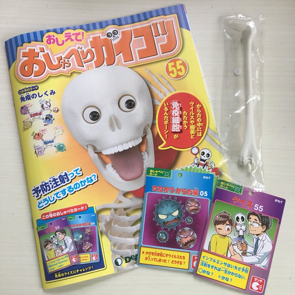 デアゴスティーニ『おしえて！おしゃべりガイコツ』55号発売中です 