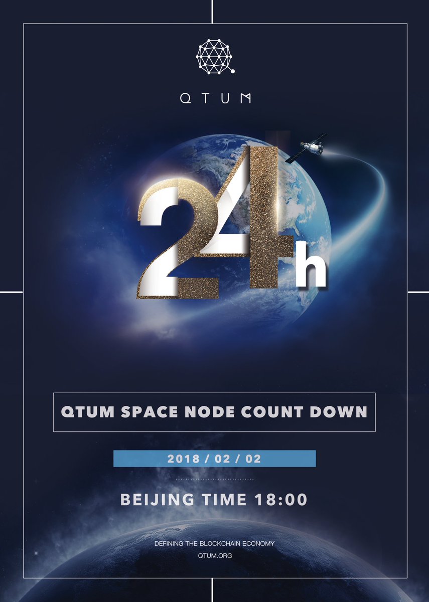 qtum's tweet photo. Less than 24 hours until liftoff! #qtum #space #blockchain https://t.co/mj6PRYrNwG