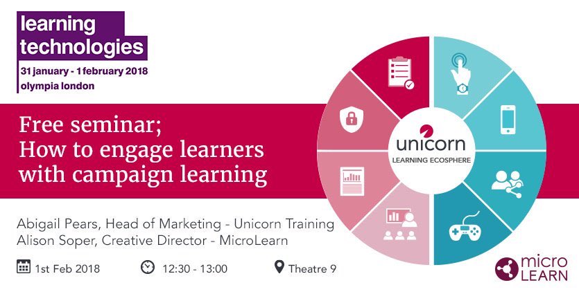 Access_LMS's tweet photo. Catch our Head of Marketing @AbiPears and @Micro_Learn’s Creative Director @AliSoper_ML discuss how to engage learners with #campaignlearning later today #LT18uk @LT18uk https://t.co/1BLa37k6S2