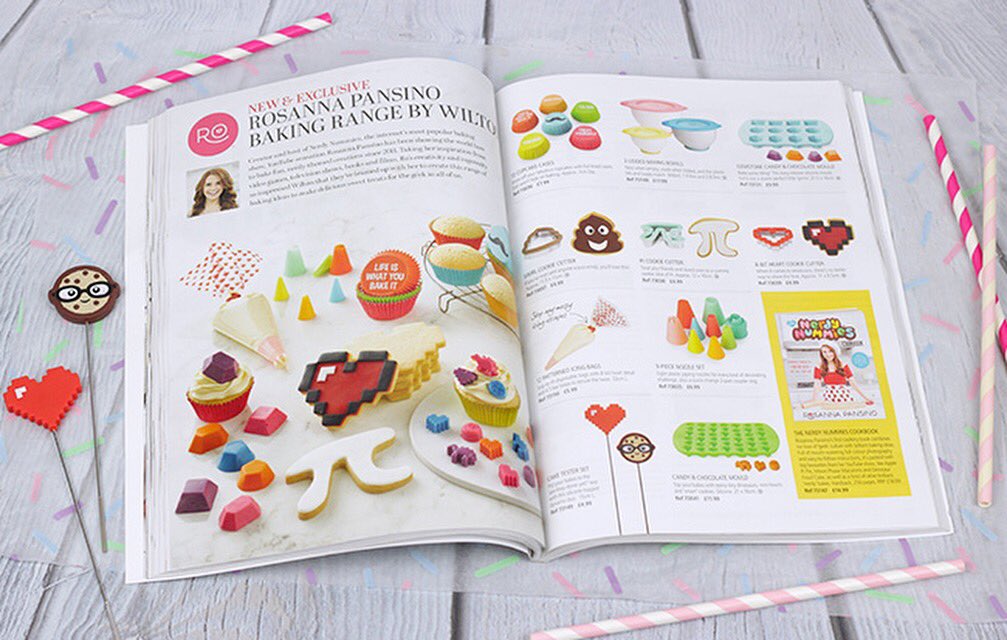 ThirzahSlater's tweet photo. So excited to see a double page spread of @RosannaPansino baking line in the latest @LakelandUK catalogue!! Please say you’ll stock more of the line!! I need all the sprinkles and cake toppers in my life!! @NerdyNummies @WiltonUKCakeDec #catalogue #fun #nerdynummies #bakingline https://t.co/hSpGfC6fj3