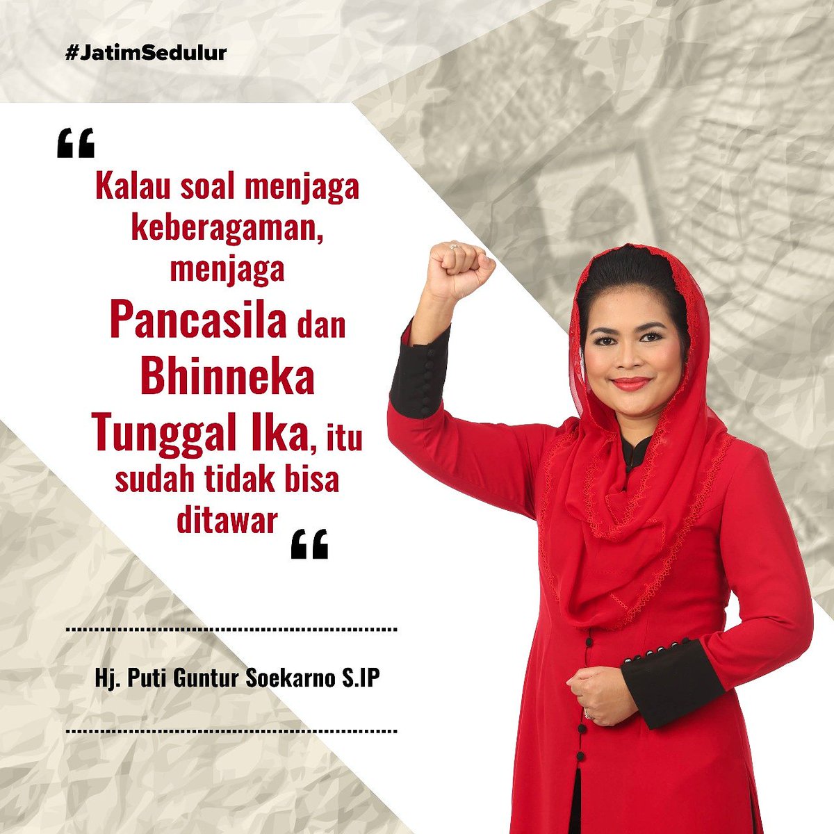 Semangat #KabehSedulur ini yang harus tetap kita jaga. Merajut persaudaraan adalah tugas kita semua.

Hindari cacian, makian dan hujatan yang akan memecah belah kita. Persatuan dalam keberagaman itu indah lur.

#PutiSoekarno #MbakPuti #GusIpul #KampanyeSantun #JatimSedulur