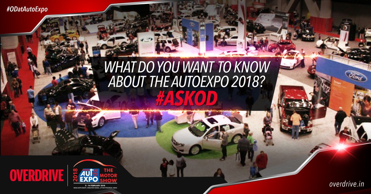 odmag's tweet photo. Send us your questions in the comments below with the hashtag #AskOD and we'll have them answered.
Why worry when you have Overdrive at Auto Expo 2018? Stay tuned for more timely updates from the event.
#AutoExpo2018 #ODatAutoExpo
#AECountdown #AETMS18
#AEMotorShow https://t.co/q6h0XoLV2x