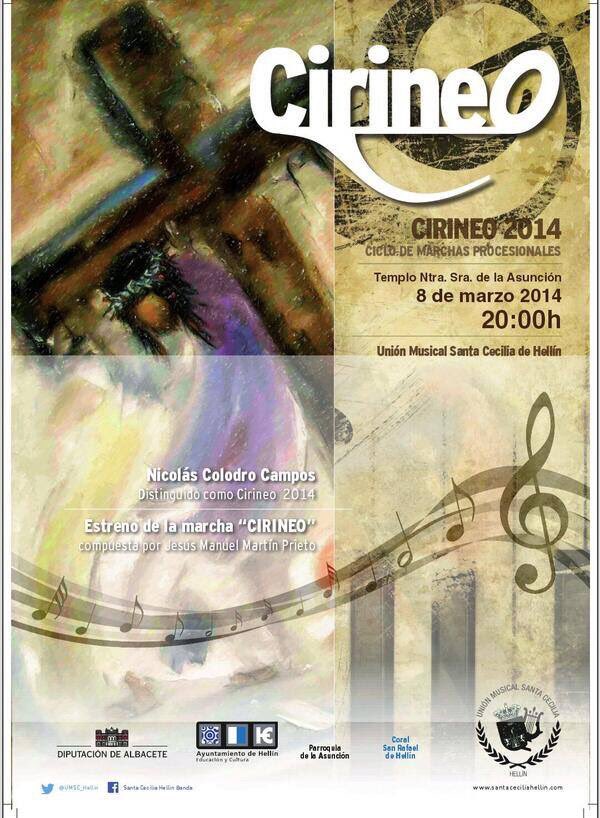 2014. Un año que marcó un antes y un después para este evento. Se estrenaba la composición “Cirineo” creada como banda sonora de este evento por @ninjaven . Nuestro Cirineo del año fue para el músico N.Colodro el cual dirigió a la banda en gran parte de este concierto.