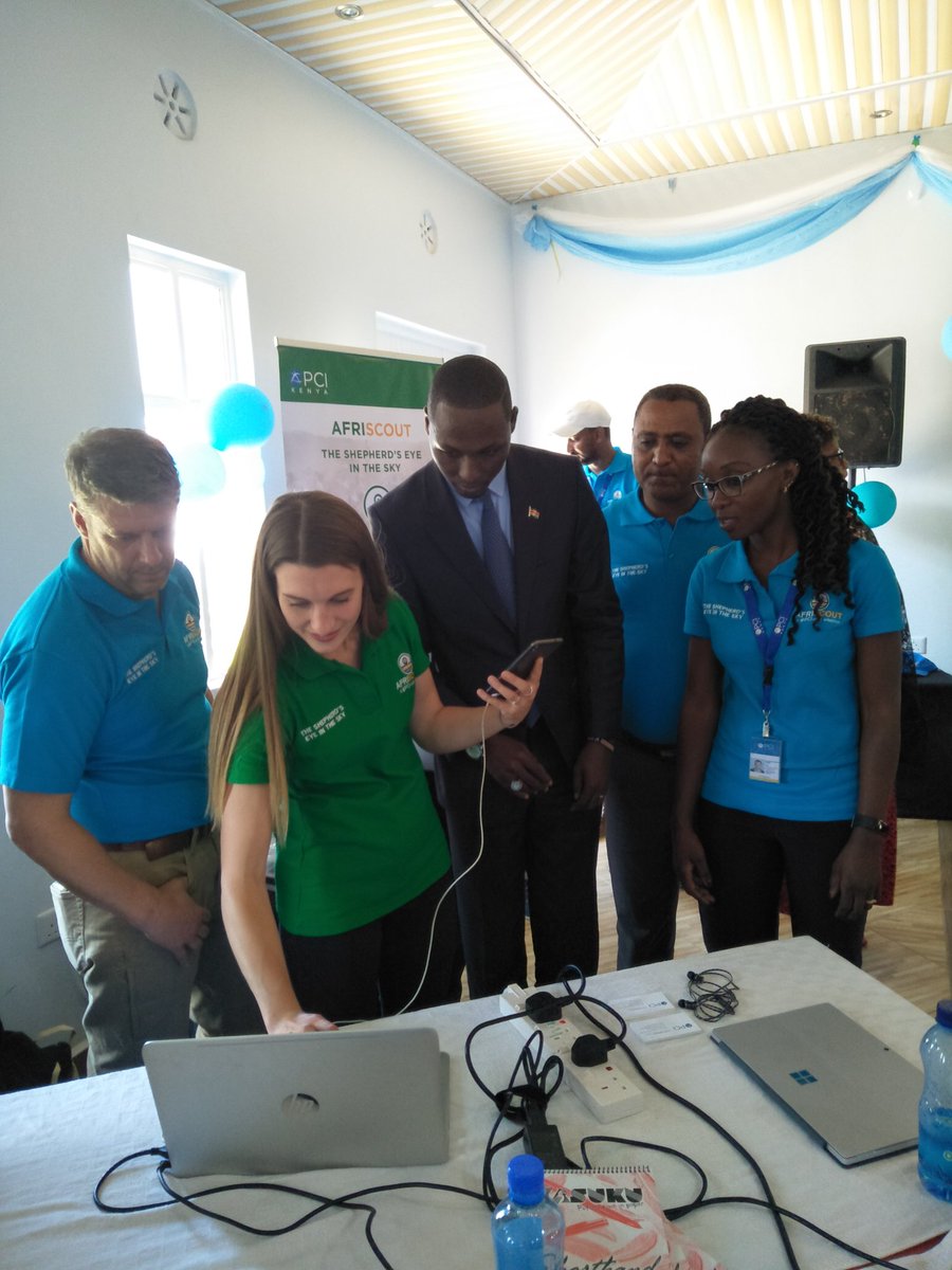 afriscout's tweet photo. Kajiado County Deputy Governor, H.E Martin Martine Moshisho, officially launches #Afriscout App to help pastoralists get real time alerts on water and pasture. The app is created by @PCIGlobal, @Googleorg, @USAID, among other partners. #PastoralistEyeInTheSky https://t.co/Lqt8LU2xoh