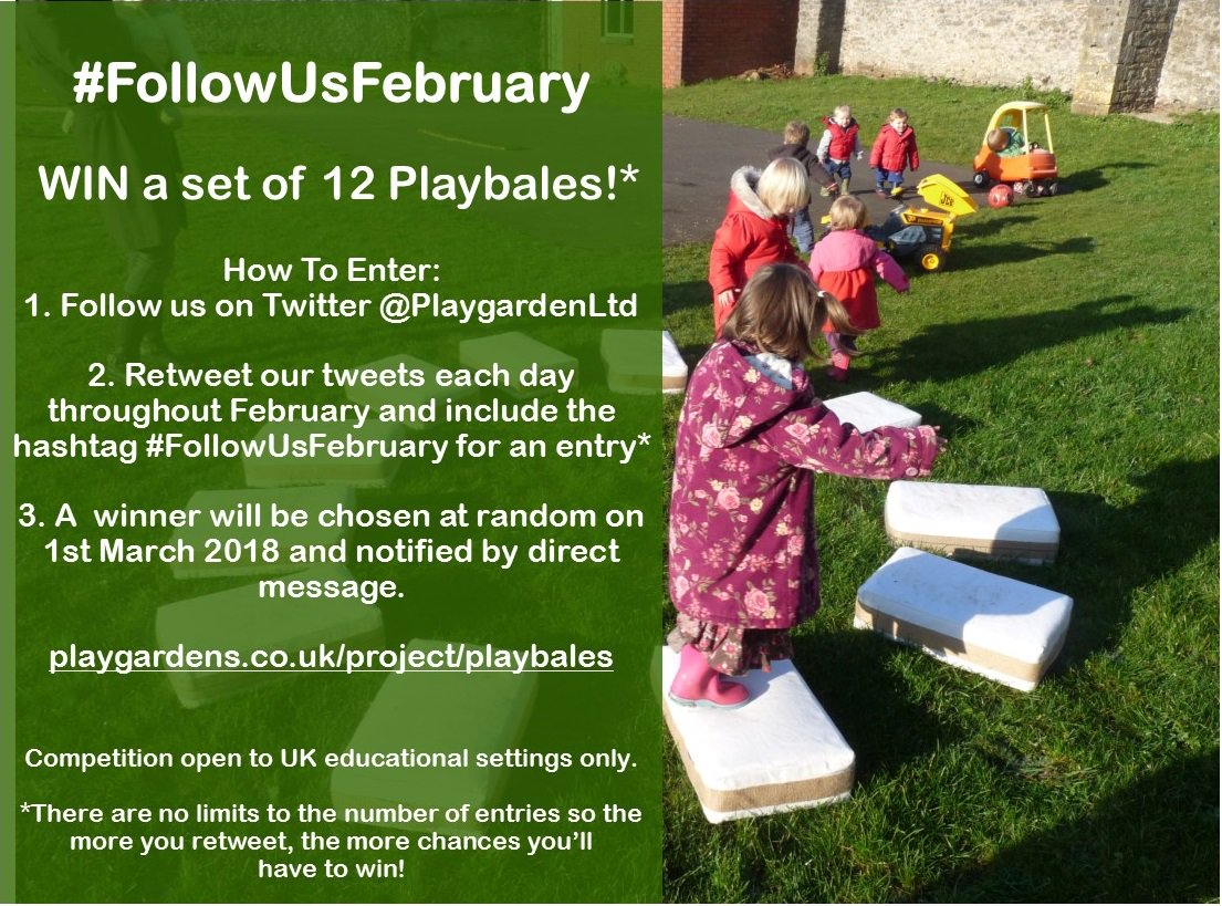 PlaygardenLtd's tweet photo. Calling all #schools #nurseries #teachers... WIN a set of 12 Playbales! #FollowUsFebruary the competition starts today! Rules on how to enter below #eyfs #eytalking #eyfstwitterpals https://t.co/XjKxjXNIoQ https://t.co/UvRRMJ76Br