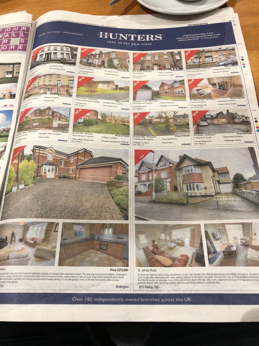 RussCowling's tweet image. In this weeks @BridFreePress another great page from one of our valued customers @huntersbrid check out their website : hunters.com if you are thinking of moving #Bridlington