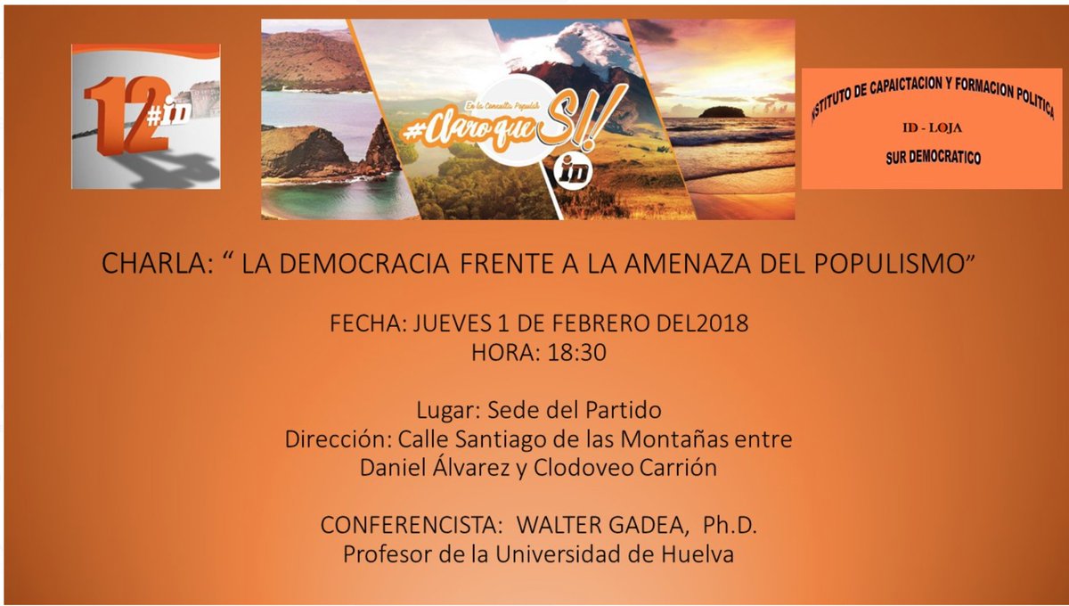 La formación es importante. Todos cordialmente invitados. #Loja <a href="/loja_id/">IZQUIERDADEMOCRATICA</a> <a href="/ID12Ecuador/">Izquierda Democrática</a>
