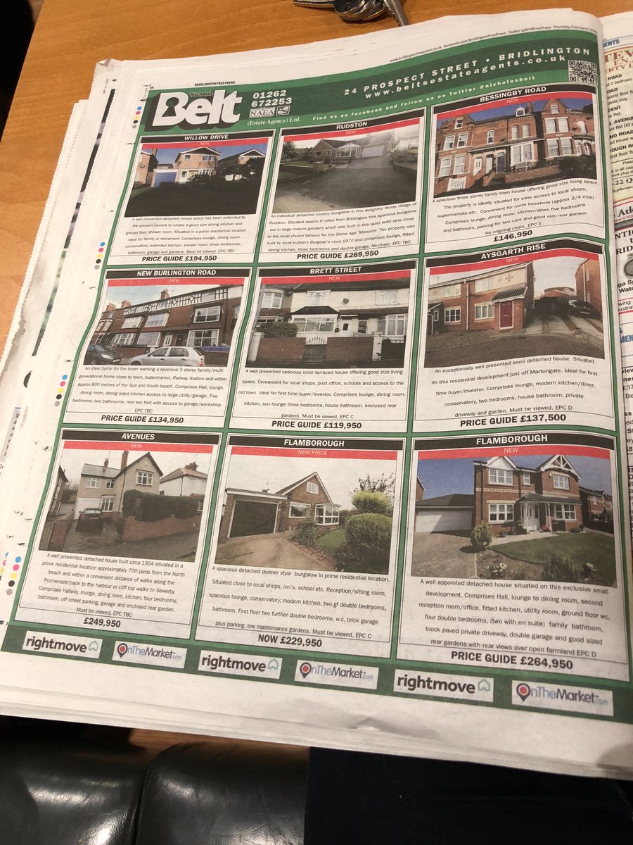 RussCowling's tweet image. In this weeks @BridFreePress another great page from one of our valued customers @nicholasbelt check out their website : beltsestateagents.co.uk if you are thinking of moving #bridlington