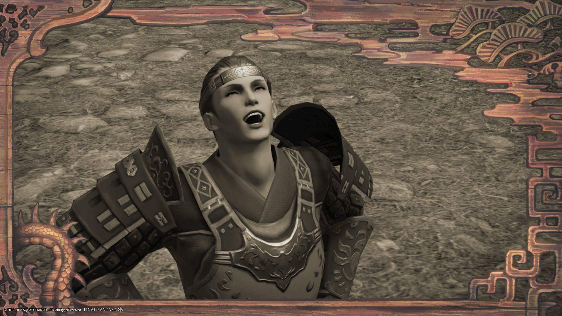 Shigyoyau ついにff14にもテンゼンの名前が出たなーって思ってたらその後本人が出てきてマジでテンゼンだった この鉢巻とか鎧とか髪型とかも全部同じ 3枚目はff11のテンゼン Ff14 Ff11