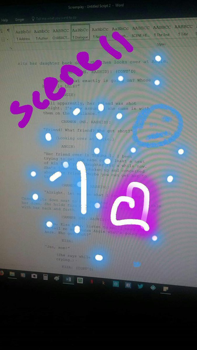 KameliaEarth's tweet photo. About last night...
🤔💭 + 📝⌨💻= 🎬📽 or 📚
#indiewriters #writersbelike #freetime #freelancewriting #mypassion #indieauthor #writingsession
#awriterslife #fictionseries or #screenplay #scriptwriting
#BEEGroup #greedygirlsinc©
#yplcustoms© #yplit© @ypl_customs @yp_lit https://t.co/2bETlVUOIx