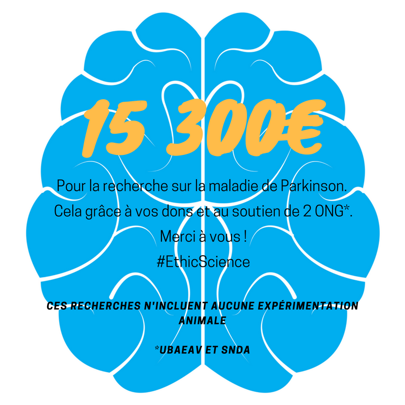 ComiteProAnima's tweet photo. Le compte est bon !
Nous allons remettre 15 300€ à la recherche sur la maladie de #Parkinson. Merci à tous ceux qui nous soutiennent ! Plus que jamais la recherche hors expérimentation animale a besoin d'être soutenue.
#EthicScience https://t.co/w927iFYWj9