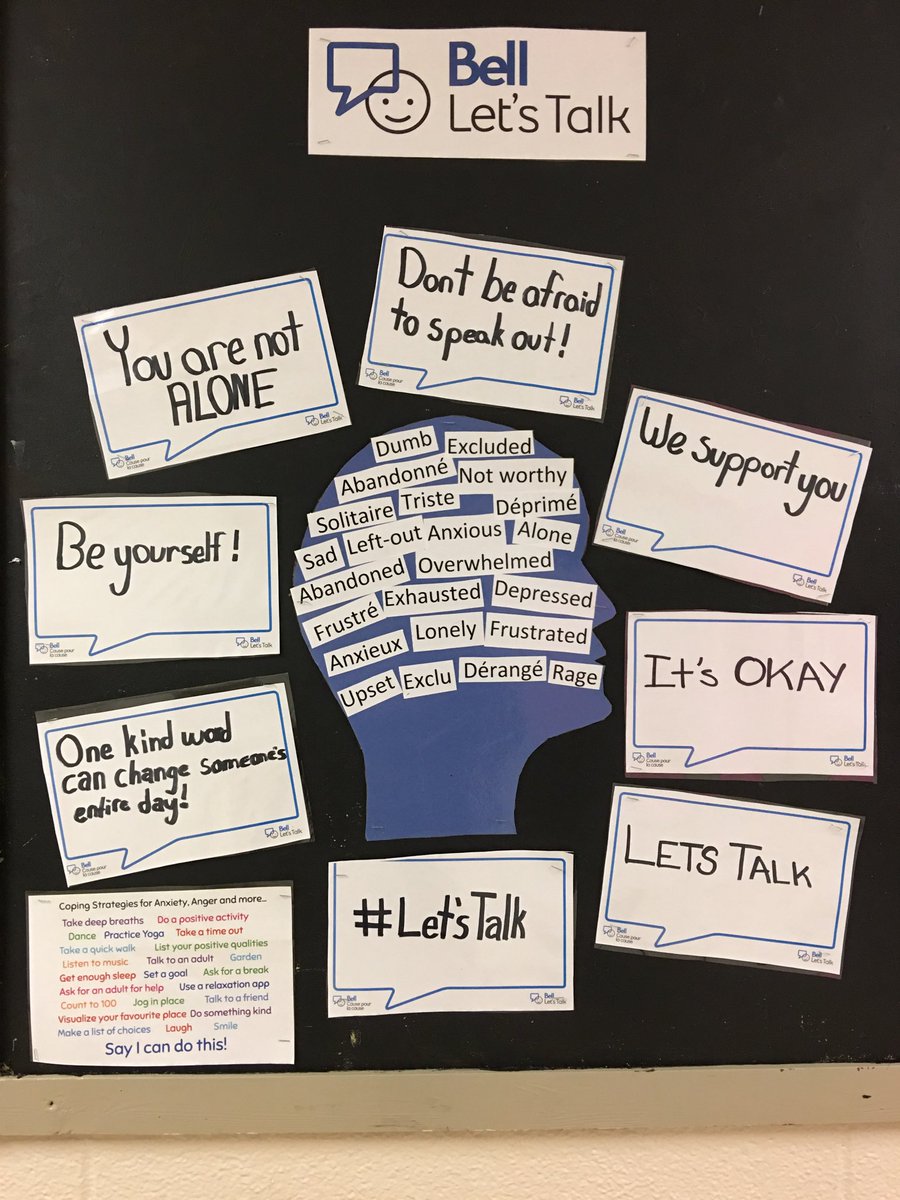 LaurelGalt's tweet photo. Our students took time to reach out to others to encourage conversation and reduce the stigma #BellLetsTalk #uxbridgeps https://t.co/gEKR39zqqp