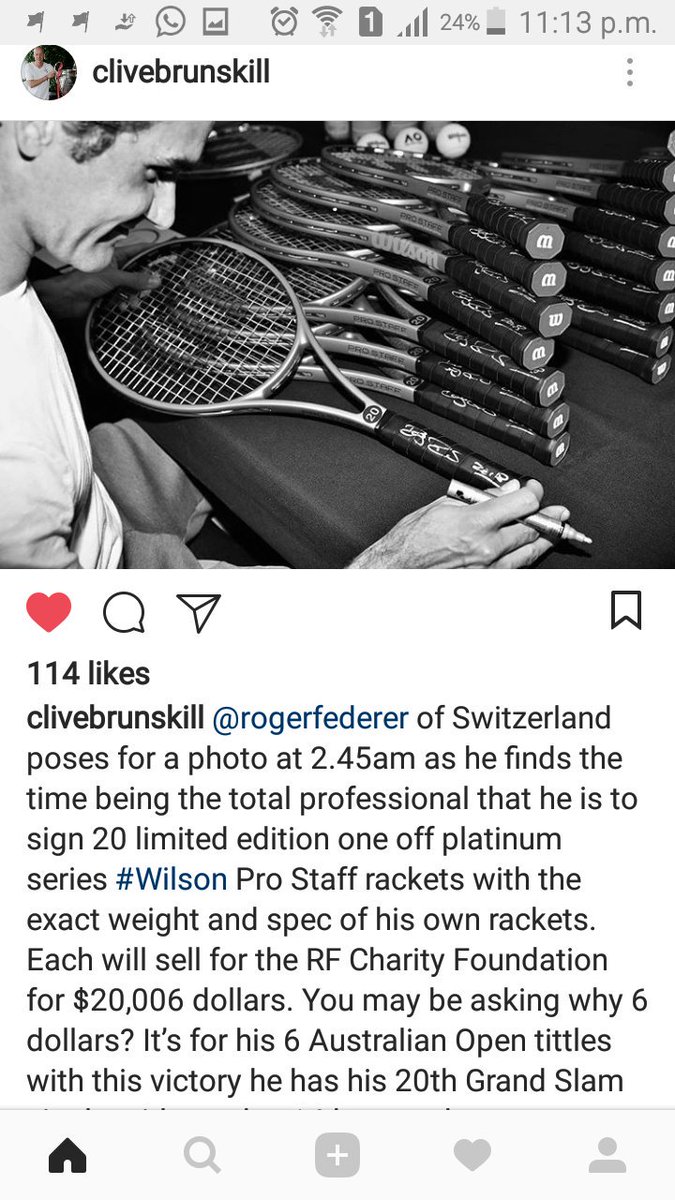 crazyfedfan's tweet photo. #ausopen #Federer #Wilson #RF20 #20GER photos by Clive Brunskill on IG https://t.co/gHiNkVm8cO