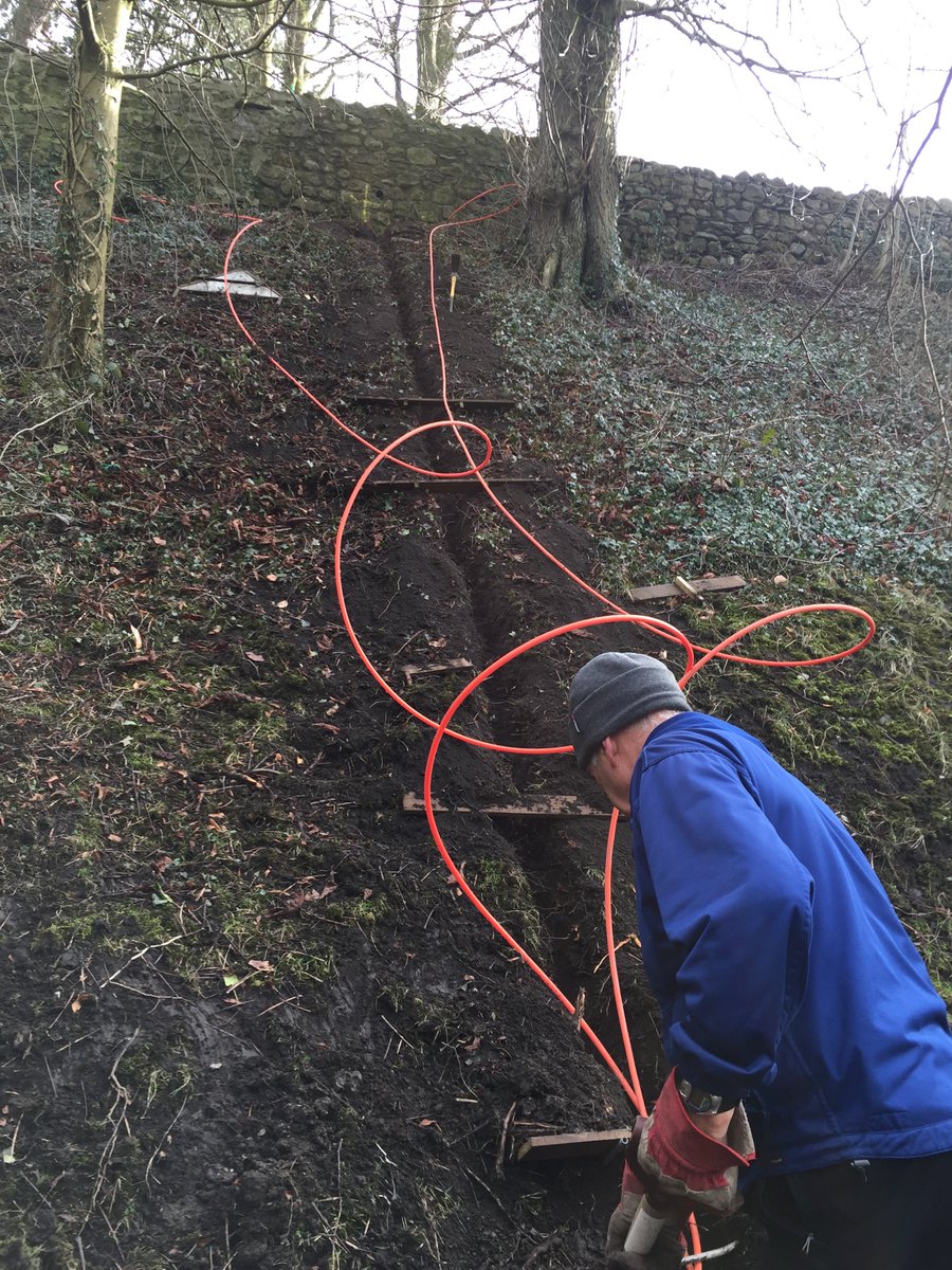 doefootcottage's tweet photo. Helping to dig and lay ducting for the 1GB fibre broadband connection. It’s getting nearer 👍😀 #B4RN #ingleton #yorkshiredales #hyperfastbroadband #community #lovewherewelive https://t.co/el0AS89Fua