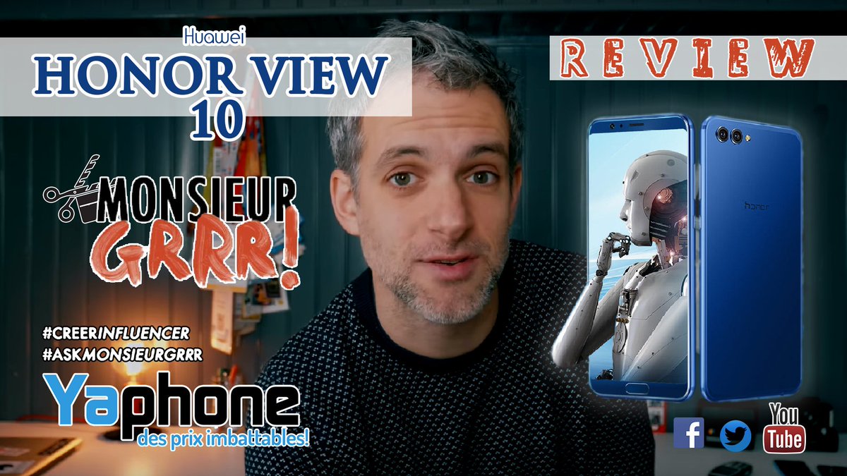yaphonefrance's tweet photo. Enfin!! La review de @MonsieurGRrr arrive demain matin bien tôt. À 8h sur Youtube le Huawei Honor View t’attend sur sa chaîne!! Yeah!! On adore les collaborations!! #yaphone #yaphonefrance #collaboration #review #youtube #youtuber #huawei #honor #honorview10 https://t.co/W6ML6AMftt