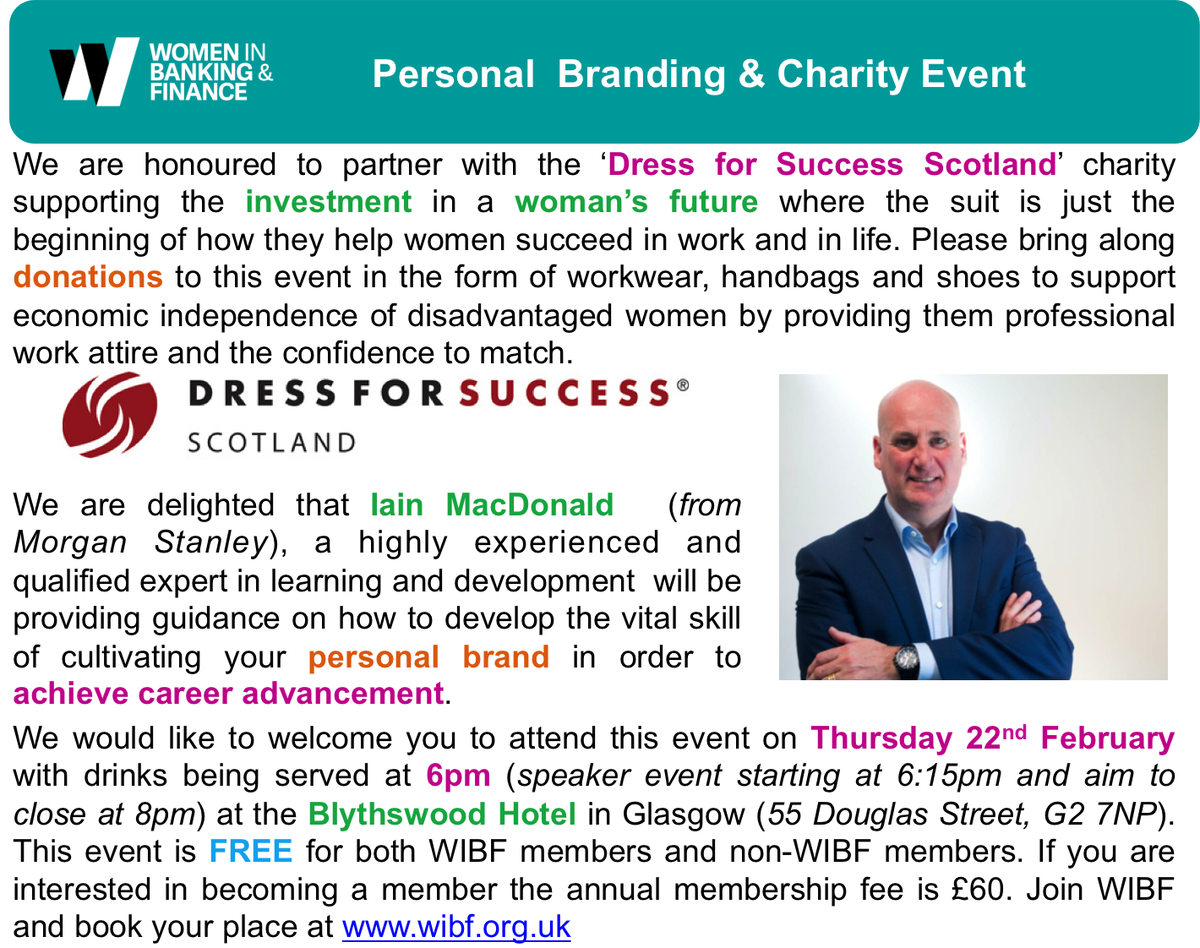 dicksonmaria2's tweet photo. WIBF Event - GLASGOW - Personal Branding &amp; Charity Event - Thursday 22nd Feb, 6-8pm @WIBFtweets https://t.co/WaXWL8cxSu