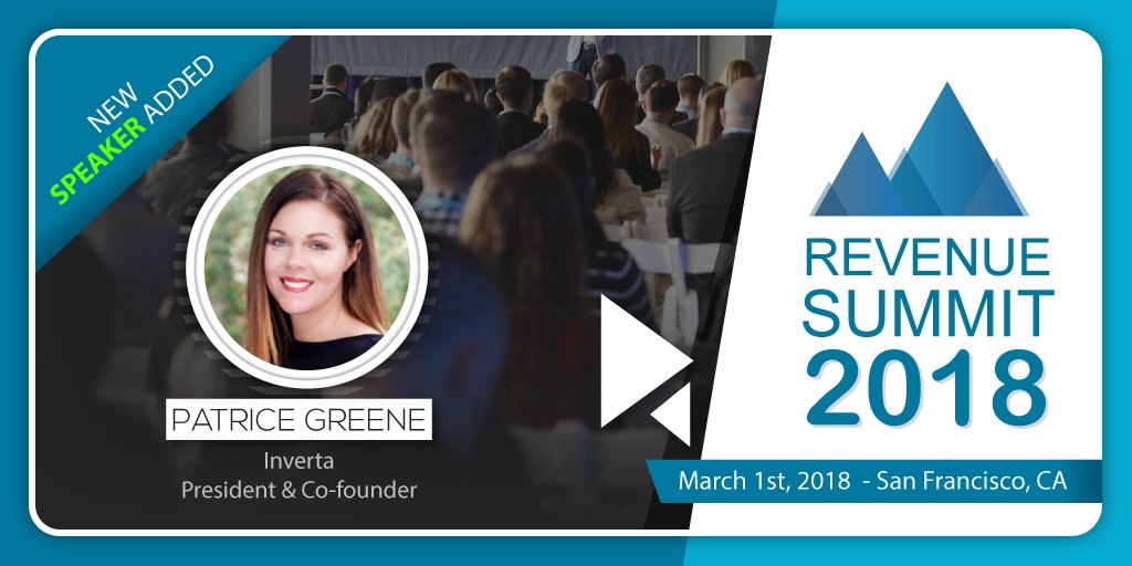 We're excited to have <a href="/patricegreene/">patricegreene</a> of <a href="/InvertaGroup/">Inverta</a> as a speaker at #RevSummit18 on March 1st in San Francisco! Early Bird tickets available now! #marketing

Learn more --&gt;&gt; ter.li/innsdh
