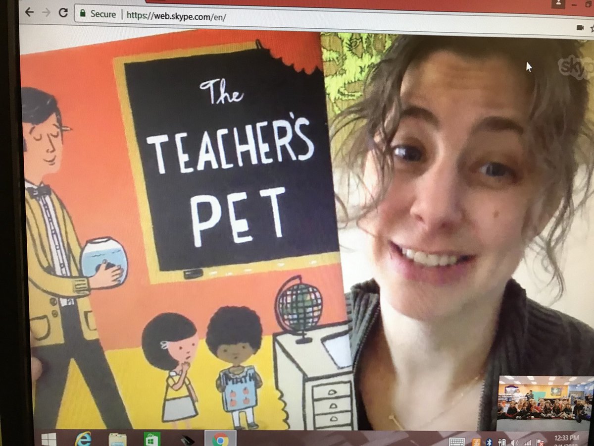 SaraMixon's tweet photo. If you haven’t read The Teacher’s Pet by @anicarissi you’re in for a fun surprise when you do! Thanks for reading to and answering questions from Mrs. Bennett’s kindergarten class! @NJESpanthers #WRAD18 #NJESReads https://t.co/yWAAcWsgjZ