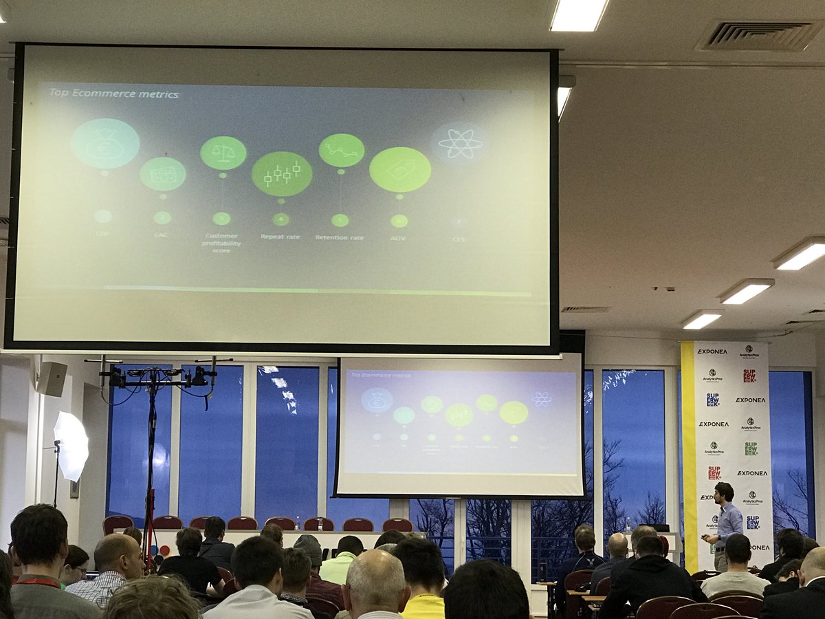 Tchenmaster's tweet photo. Top Ecommerce metrics by @andrazstalec from his talk Machine Learning, AI and predictive analytics in Ecommerce #SPWK https://t.co/KVWUchaiUw