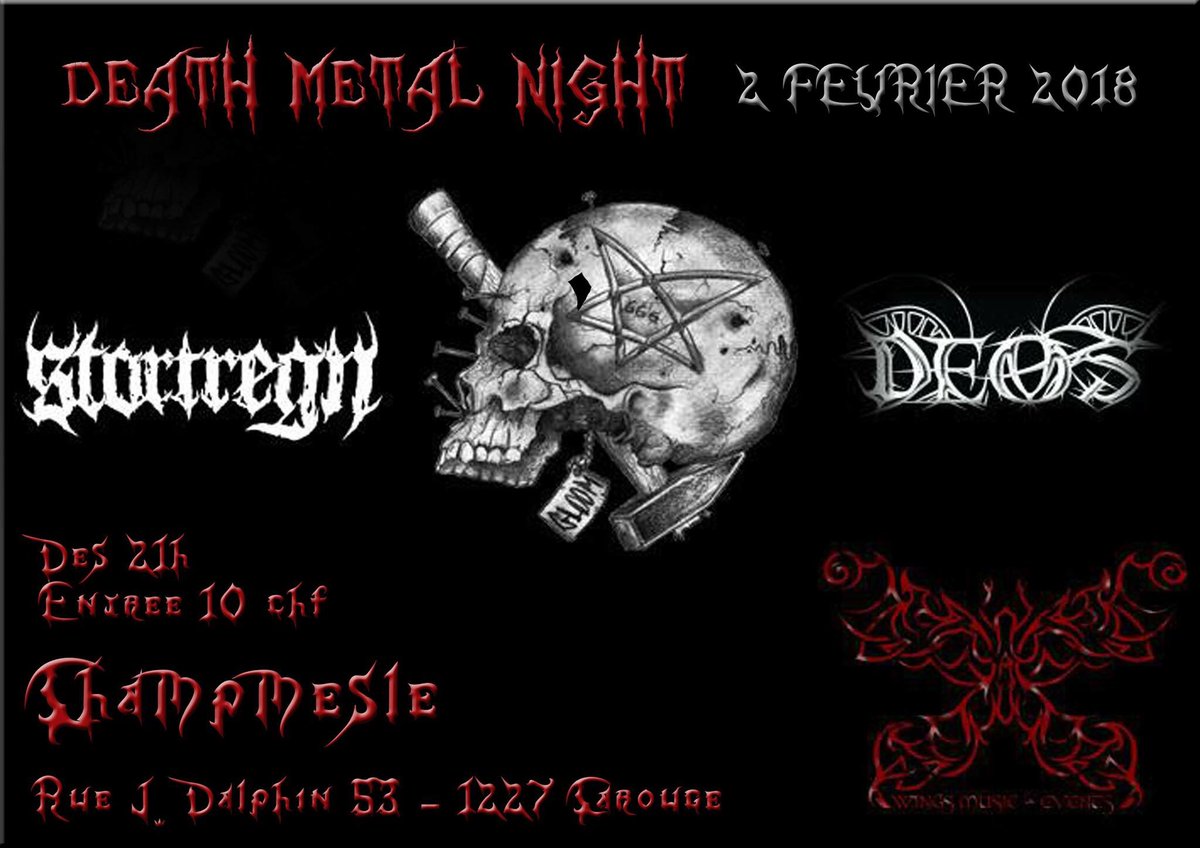 Looks like there's some nice death metal happening in Geneva tomorrow night... <a href="/Stortregn/">Stortregn</a> and <a href="/Deosofficial/">Deos</a> I will be there 👍🤘