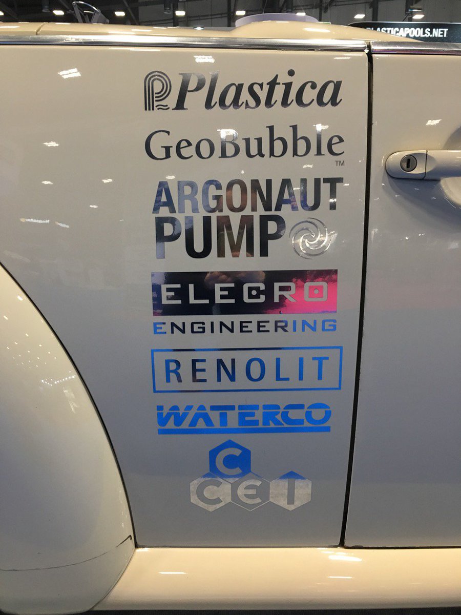 ElecroEng's tweet image. You've heard of a carpool - but have you ever seen a pool-car?! An @ElecroEng as the engine of course.  @SPATEX_show @RicohArena @plasticapools @GeoBubbleTweets @Waterco_Limited