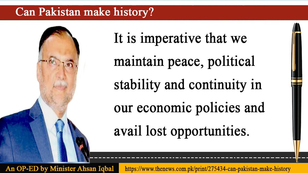 PlanComPakistan's tweet photo. It is imperative that we maintain #peace, #political_stability and continuity in our economic #policies and avail lost opportunities. Minister Ahsan Iqbal https://t.co/r66UE23cPk