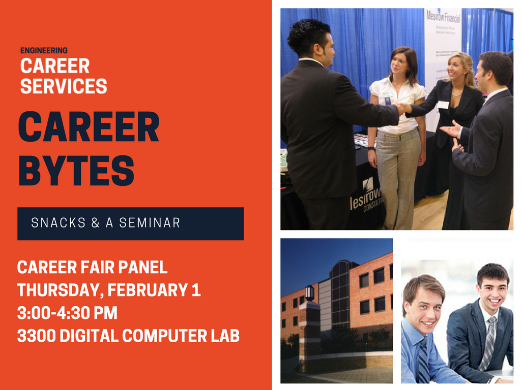 ECSillinois's tweet photo. The Engineering Career Fair is NEXT WEEK, #ENGRIllini! Discover how best to prepare by attending #CareerBytes this afternoon. Join ECS for our career fair panel from 3:00-4:30 PM at 3300 Digital Computer Lab. https://t.co/RvlMveVTaT