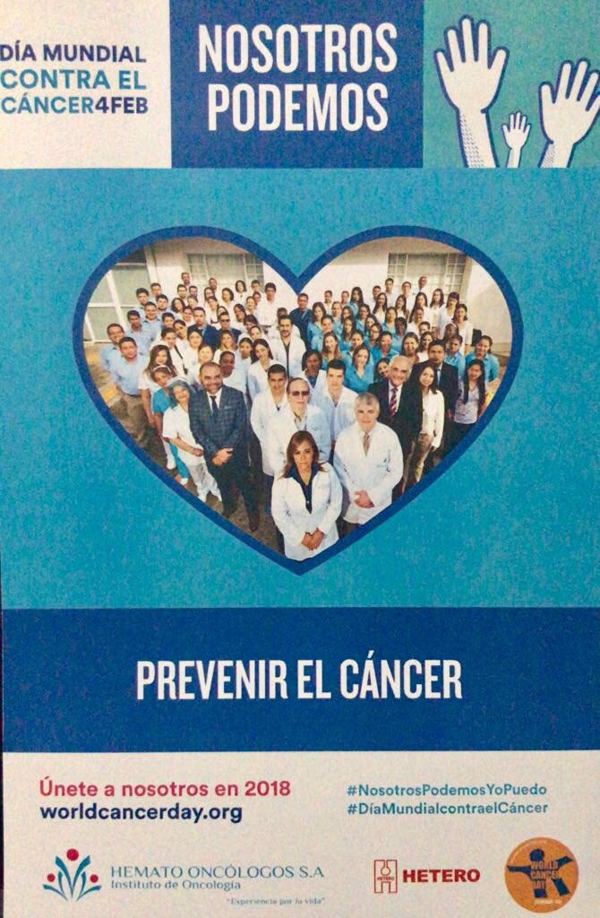 diegomauricio_v's tweet photo. #diamundicontraelcancer  4 FEB HEMATOONCOLOGOS S.A NOSOTROS PODEMOS https://t.co/QkzPHCgk5d