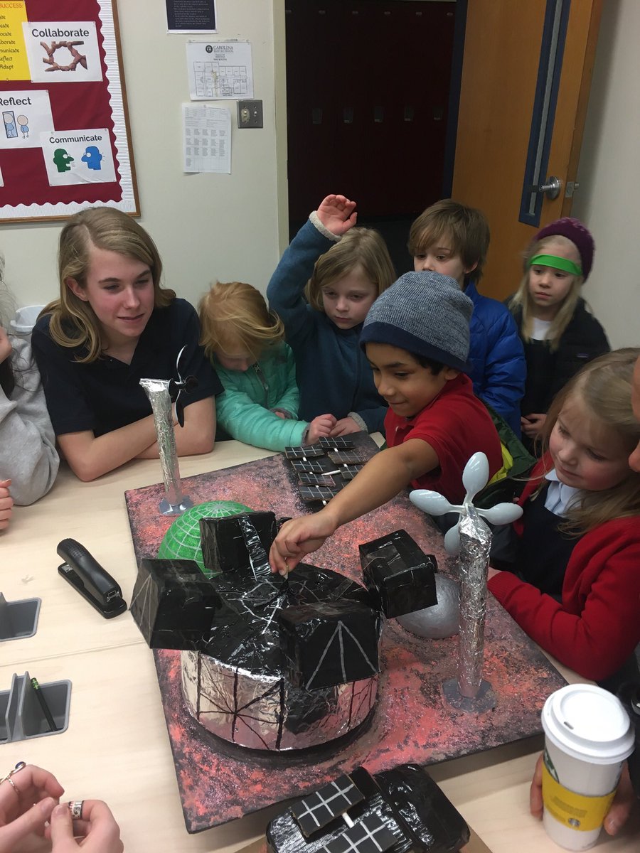 KWeidner1's tweet photo. CDS kindergarteners visit 8 th grade science students to learn about colonizing Mars #cdslearns https://t.co/Wxba6OcaXd