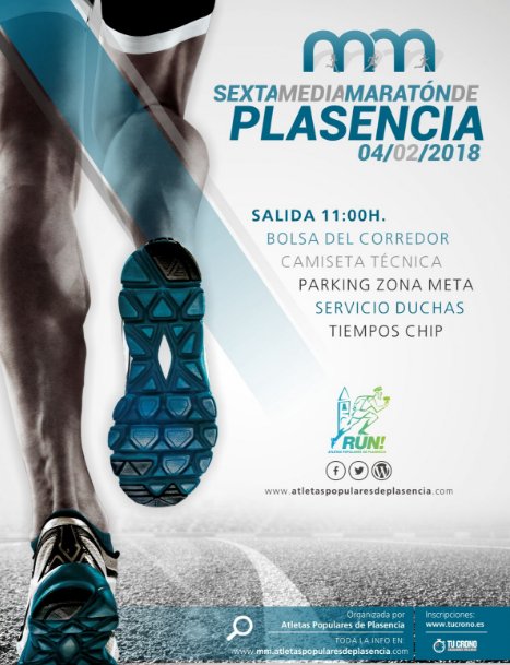 Todo dispuesto para la VI Media Maratón de Plasencia

📆 Día 4 de febrero
🕓 11:00
🏟Avenida de la Hispanidad
plasenciadeportes.es/dispuesto-la-v…