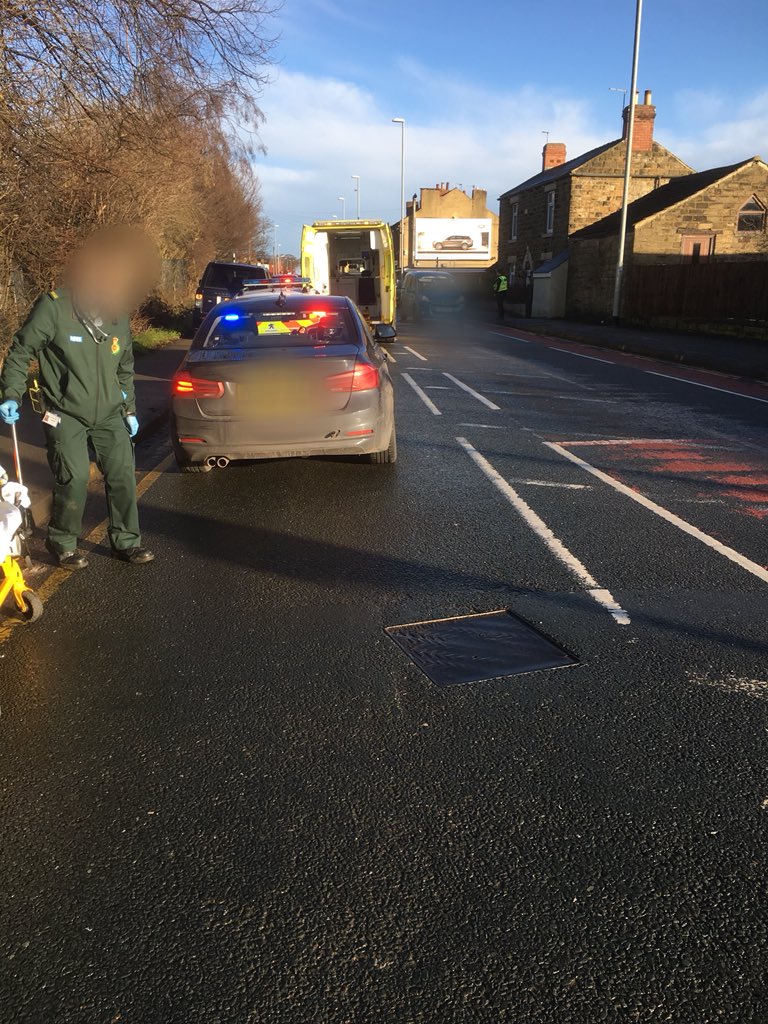 Robin Hood area, a vehicle knocked down a pedestrian on the crossing and made off. Any witnesses please contact us #team2