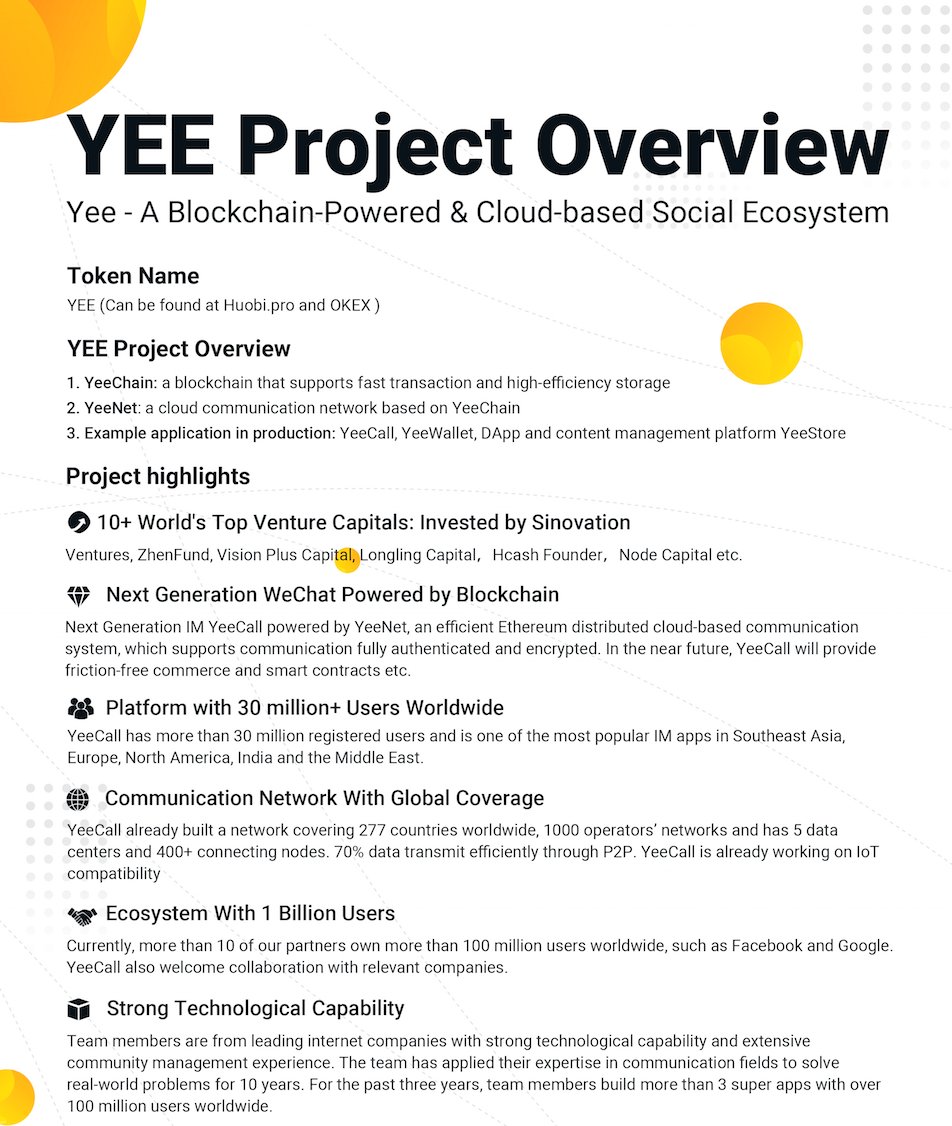 YeeCoOfficial's tweet photo. #YEEtoken Project Overview🚀Free free to let us know if you have any questions!😜 https://t.co/ZsRlfRRIqG