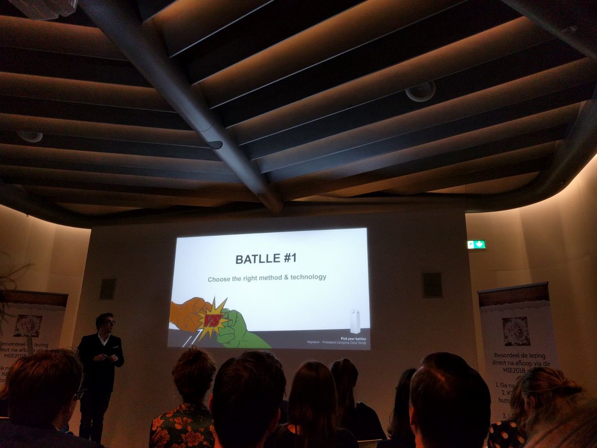 haystackconsult's tweet photo. Pick your battles: using neuroscience and the right mix of tools for the new Campina pack! @Wim_Haystack now on stage at #MIE18 #neuroscience #mrx #MarketResearch https://t.co/VzdjJtu9Ik