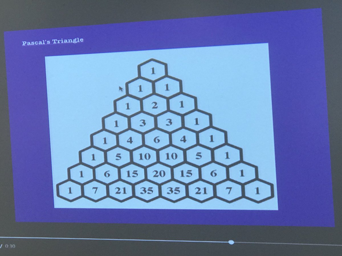 TaraMcFarling1's tweet image. Problem of the month @MajorBallachey #pascalstriangle #describingpatterns @GEDSB
