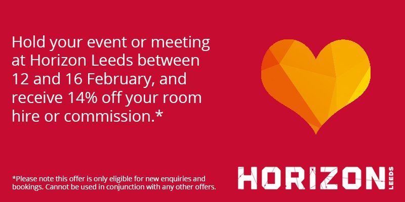 HorizonLeeds's tweet photo. Valentines day is fast approaching &amp; we're already feeling the love @HorizonLeeds.  Book a meeting room between the 12th &amp; 16th of Feb and get 14% discount quoting #IHeartLeeds https://t.co/favk0ivymm