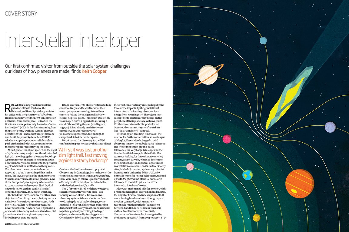 for new scientist about the hunk of something that entered our solar system back in october. space is the BEST.
