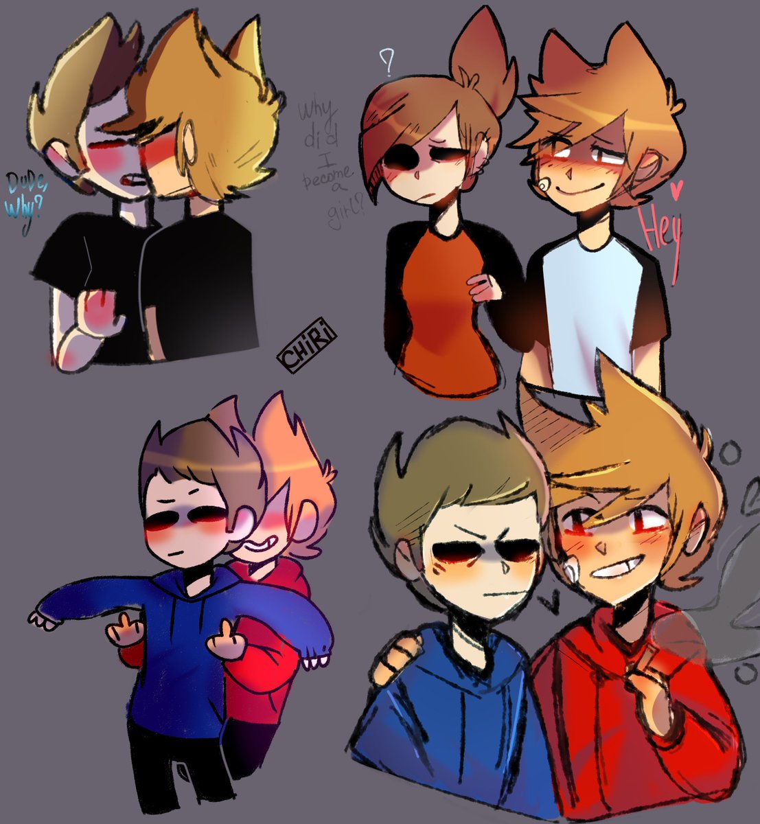 classroom doodles of Edd, Tom,Matt and Tord i made : r/Eddsworld