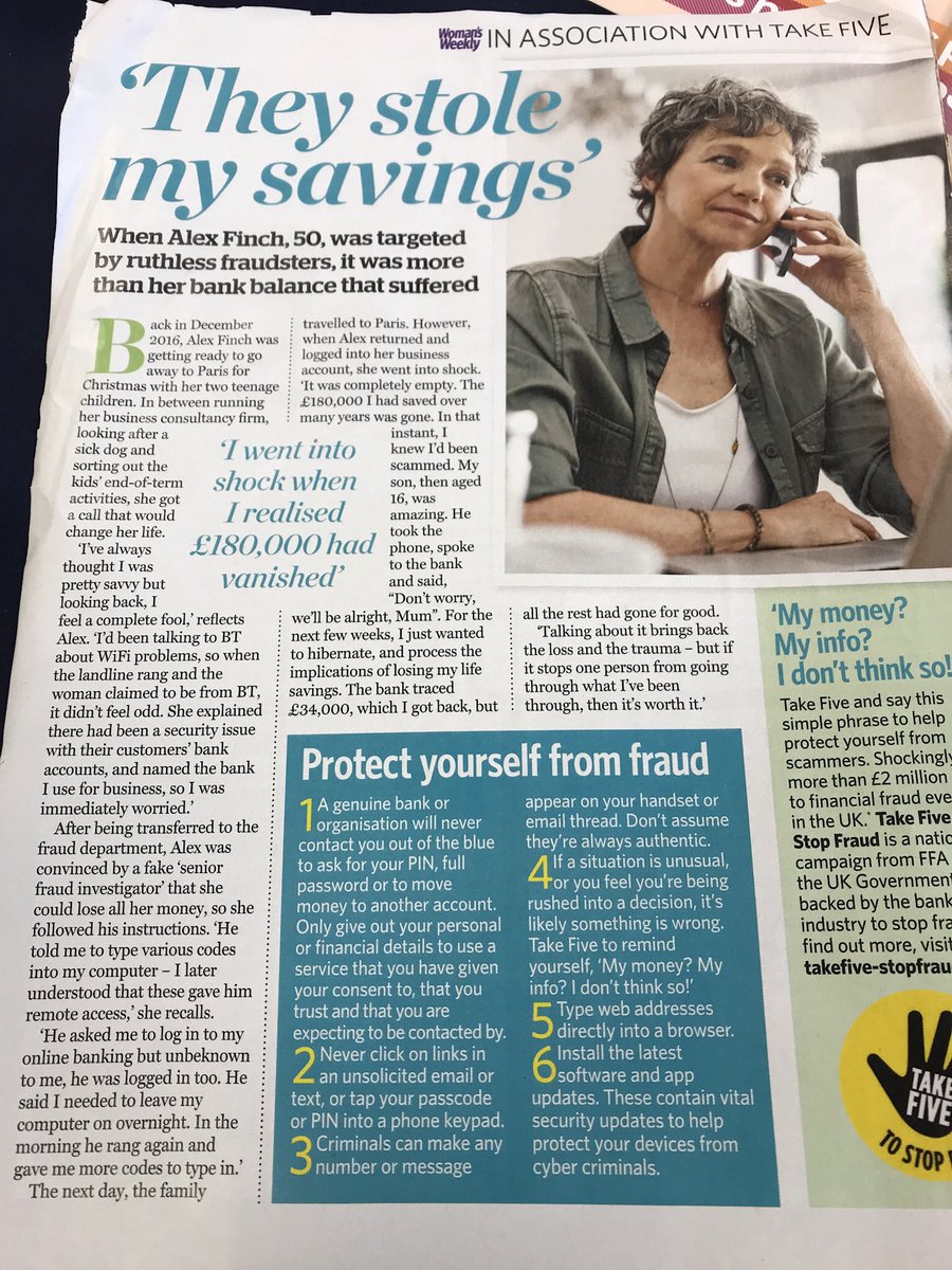 Interesting article I found in my mum’s magazine! Great example of a BT scam. #takefivetostopfraud