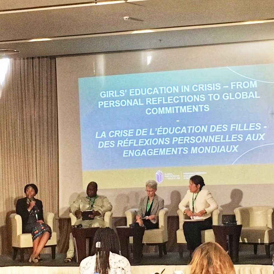 sirtajkaur's tweet photo. We need to humanize the stories of girls whose education is affected by conflict. So that they are recognized. So that they are not forgotten" - Crystal @MalalaFund on panel wkth @UNGEI @PlanGlobal and ECW at the GPE Financing Conference! #FundEducation for girls @GPforEducation https://t.co/9pd5FXlAzY