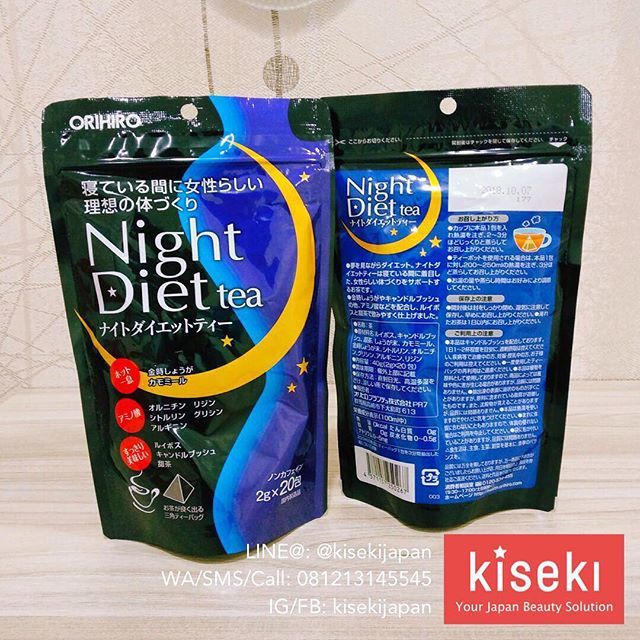 KisekiJapan's tweet photo. ORIHIRO Night Diet Tea 2grx20sachets.

Teh Pelangsing yang aman dan bekerja saat kita sedang tidur.
Orihiro Night Diet Tea memiliki kandungan sebagai berikut: rooibos, candle bush, sweet tea, ginger, chamomile, ornithine, glycine, arginine and lysine. Bahan-bahan alami terse… https://t.co/wzaFAD6Avr
