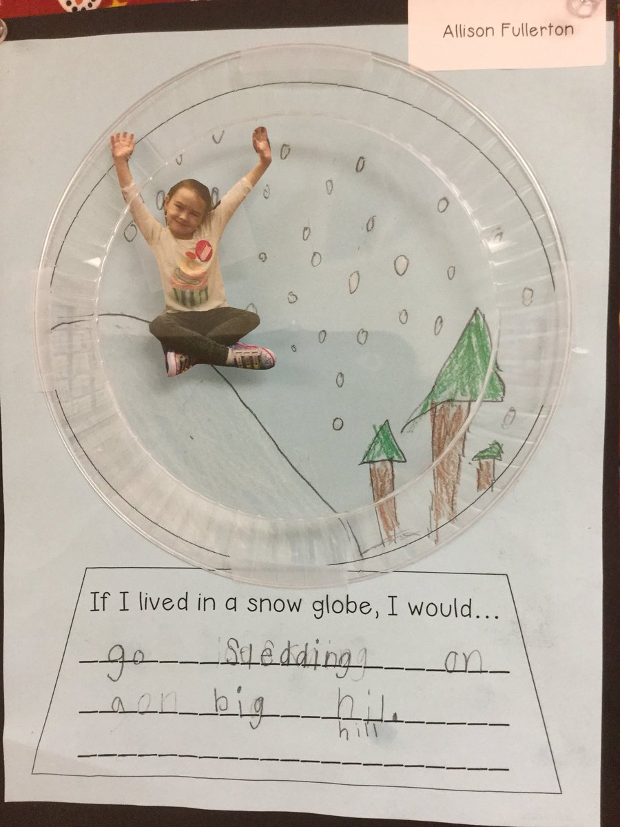 Kutz kindergarten students in Mrs. Eckenrode’s class write about what they would do if they lived in a snow globe!!!