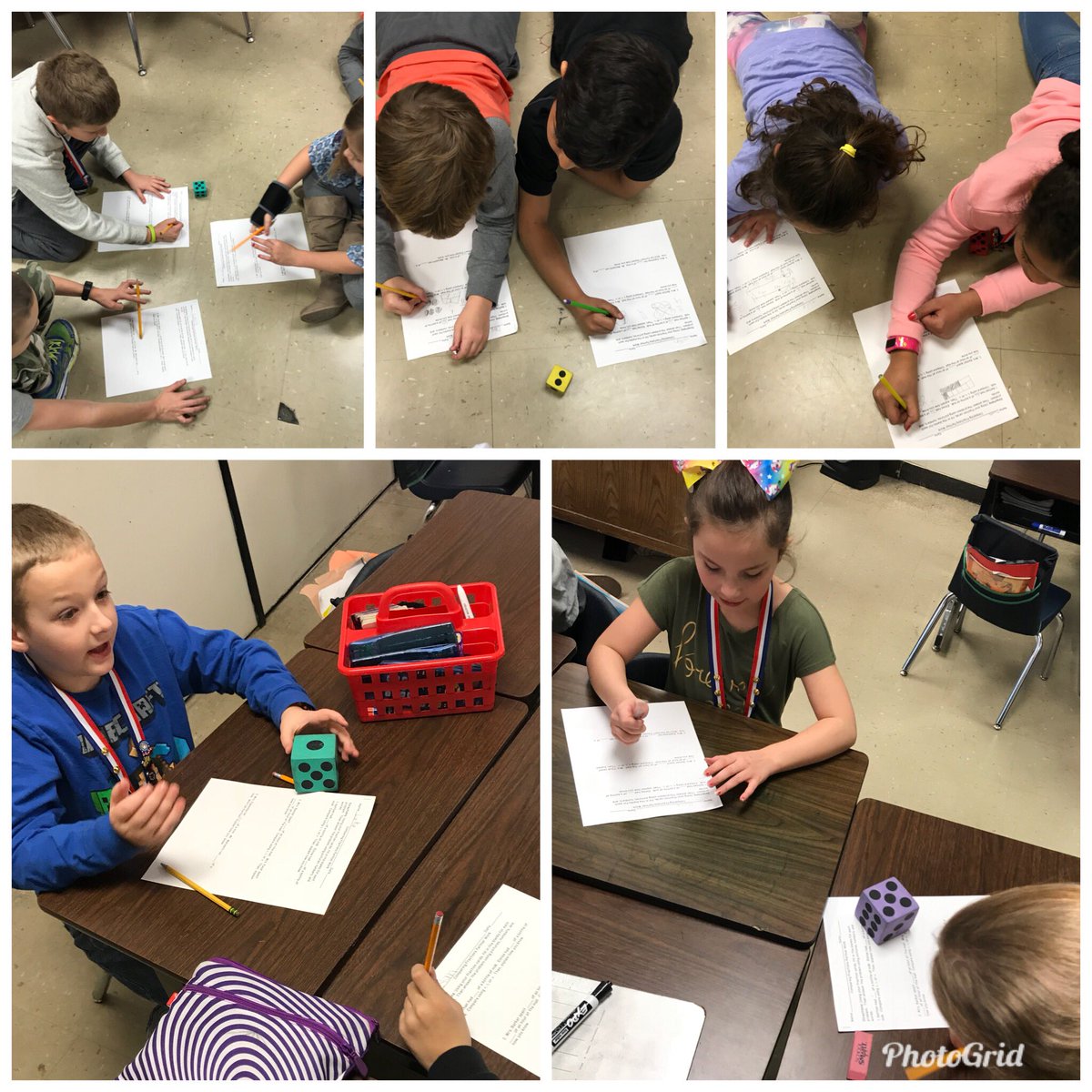 BarkerFinckCrew's tweet photo. Comparing fractions with dice and partners @WheelerElem @AssistSupArea4 #makelearningfun #bestthirdgradersinthedistrict #fractionfebruary https://t.co/9cM3kyp6zG