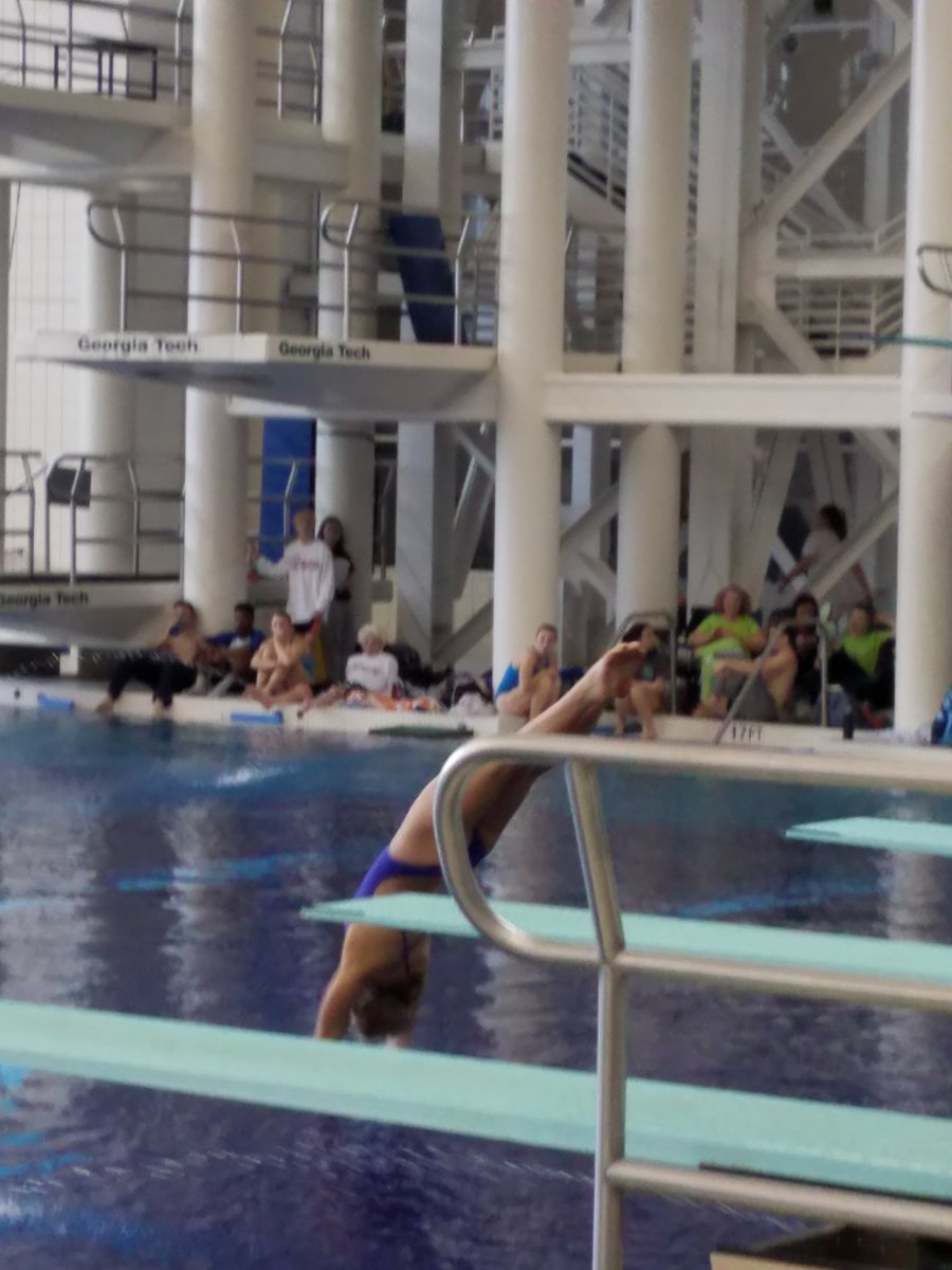 GHSADiving's tweet photo. Our leader after 5 rounds, Kelsey Dekshenieks from @LambertHS @LambertSwimTeam at the 2018 @OfficialGHSA State Diving Championships. https://t.co/bOTlZpLq0H