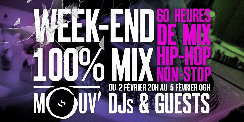 mouv's tweet photo. Il reste encore 6h de #60HDEMIX ! 🔥🔥🔥
#djnixxon et #djfans-T sont aux commandes de minuit à 1 heure !
Ca va être de la folie !
▶ https://t.co/oreVu9nCYL https://t.co/YbgYQQylY2