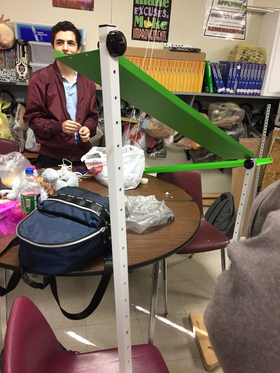 MHSRoseScience's tweet photo. Rube Goldberg update: individual machines look good-now to connect to the next group for a total machine of 56 steps and then the energy analysis. Proud of the work and creativity exhibited by Ss @AreMaroon @claywaller #PhunPhysics #P15 #mesqinnovates https://t.co/XBjH8nVakf